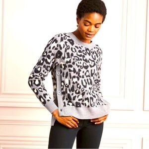 Stella & Dot | Sweater | The Side Button | Leopard